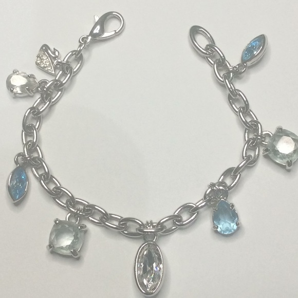 Swarovski Rhodium Crystal Charm Bracelet - 6 1/4 “ - Picture 3 of 4